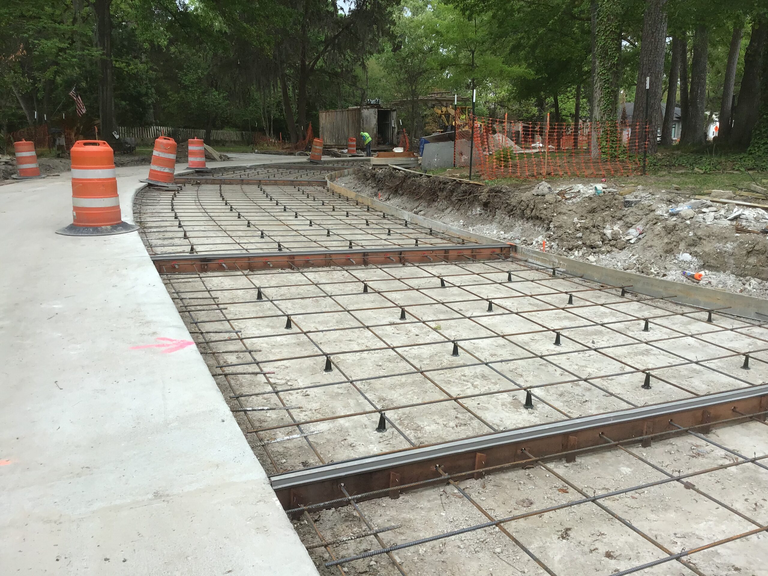 Spring Valley Village construction site--rebar under street