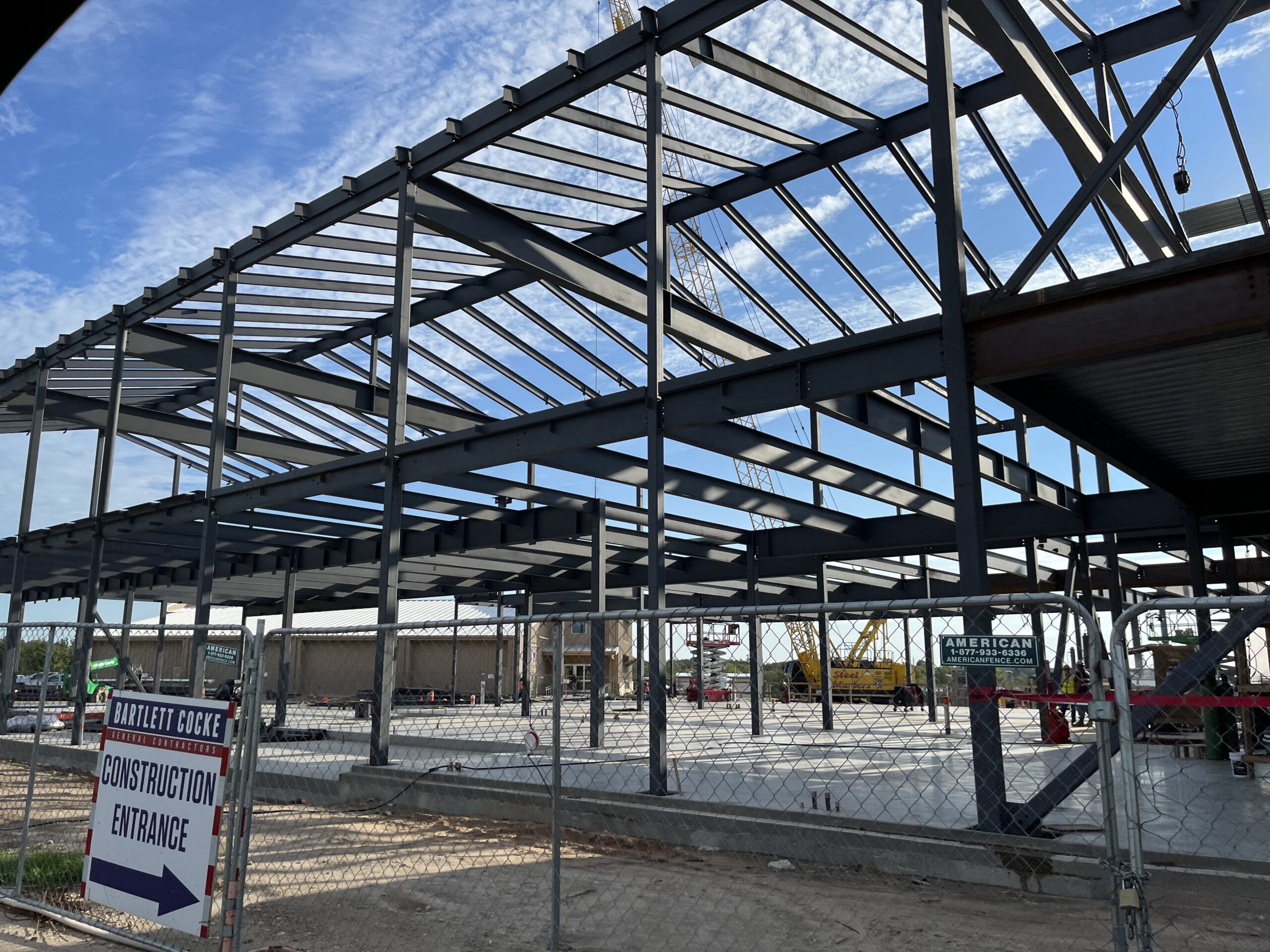 construction site with beams