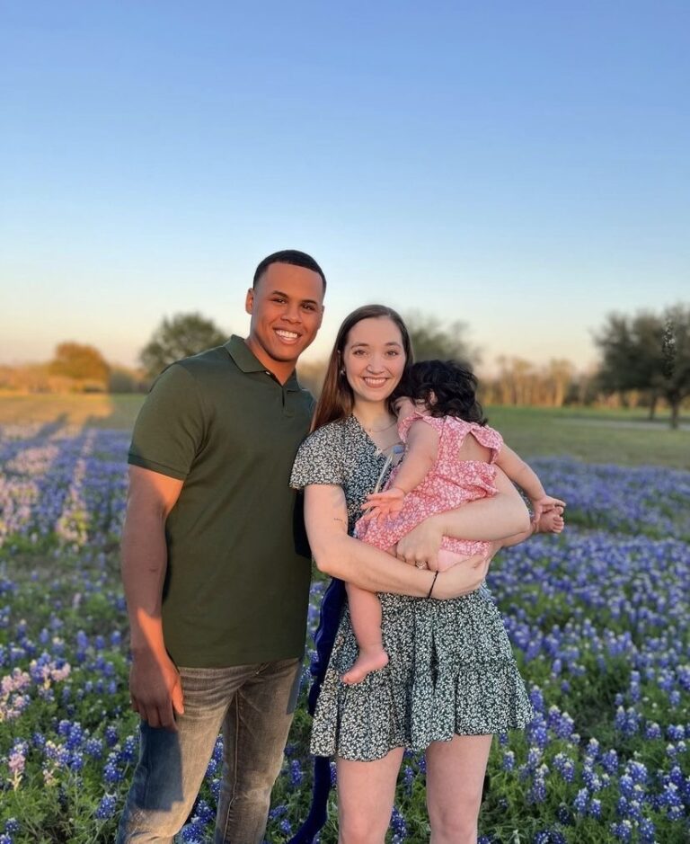 dathan best life with wife and daughter in bluebonnet field
