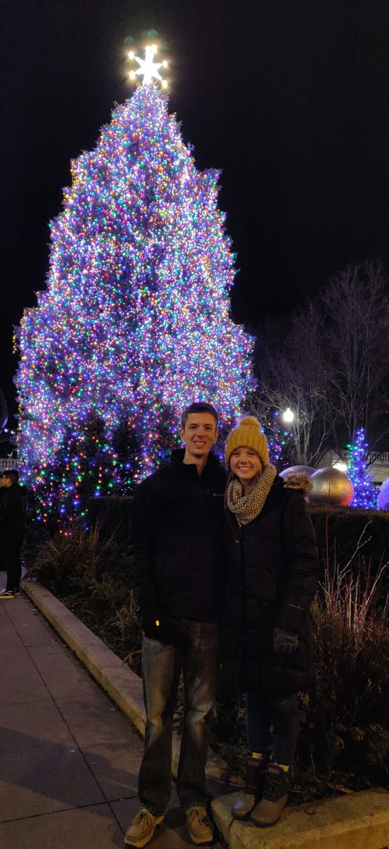 evan best life with girlfriend and a christmas tree